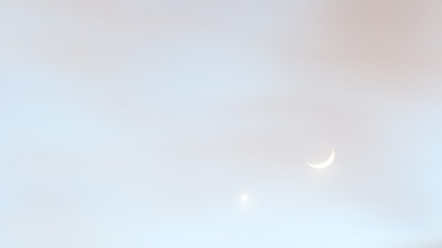 Mars, Venus, and the moon